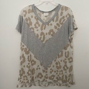 Leopard colorblock top